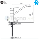 Griferia Fv Arizona Monocomando Alto Cocina 411.02/b1 Cr