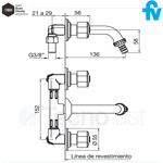 Griferia Lavadero Fv Arizona Plus 0401/b1p Pared Lavarropas
