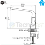 Griferia Monocomando Cocina Fv Aromo Mesada 411.04/d8 Cr