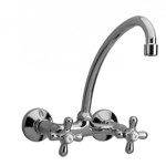 Griferia Cocina Pared Canilla Doble Comando Hydros 255811 Vi Color Cromo