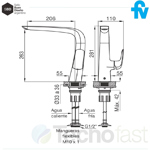 Griferia Monocomando Para Cocina Epuyen Fv 0411.04/L2 cromo