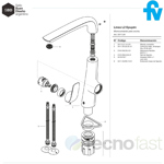 Griferia Monocomando Para Cocina Epuyen Fv 0411.04/L2 cromo