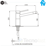 Griferia Cocina Fv Temple Cromo Monocomando 0411/87 Cr