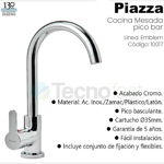 Grifería Cocina Piazza Emblem 10017 monocomando