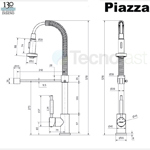 Grifo Cocina Monocomando Rociador Extraíble Flexible Piazza