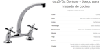 Grifo de Cocina Doble Comando FV 64 Denisse 0416/64 Cromo