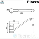 Griferia Cocina Mesada Monocomando Piazza Yvon 40mm Cromado