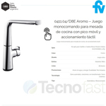 Griferia Cocina Fv Aromo 411.04/d8e Cr Monocomando Tactil