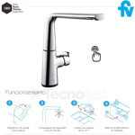 Griferia Cocina Fv Aromo 411.04/d8e Cr Monocomando Tactil