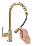 Griferia Cocina Monocomando Peirano Fabric Gold 20-100g Flex