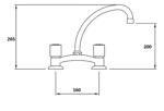 Griferia Cocina Bicomando Peirano Verin Plus 51-057 Cromo