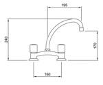 Griferia Cocina Bicomando Peirano Verin Plus 51-057 Cromo