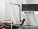 Canilla Monocomando Rieti Acero Inoxidable Para Cocina