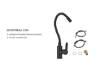 Griferia Monocomando Gadnic Para Cocina Flexible  - Color Negro