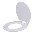 Asiento Tapa de Inodoro Gadnic Madera Blanca + Bisagras