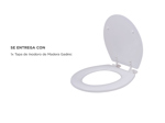 Asiento Tapa de Inodoro Gadnic Madera Blanca + Bisagras