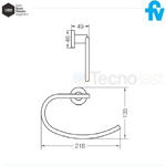 Aro Toallero FV Libby Cromo 0162/39 Accesorio Para Baño