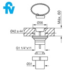 Sopapa Lavatorio Y Bidet Universal Fv 0246.01 Cromo Rejilla