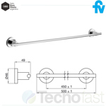 Toallero Barral Largo Fv Libby Cromo 0164/39 accesorio Baño