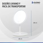 Espejo Maquillaje Luz Led Touch Usb