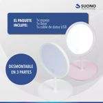 Espejo Maquillaje Luz Led Touch Usb