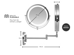 Espejo De Pared Gadnic Led Para Maquillar 360°