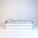 Cama 1 plaza marinera melamina dormitorio Nevado con Everest