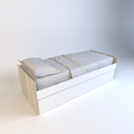 Cama 1 plaza marinera melamina dormitorio Nevado con Everest