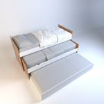 Cama 1 plaza melamina dormitorio nido triple Olmo con Everest