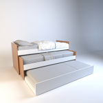 Cama 1 plaza melamina dormitorio nido triple Olmo con Everest