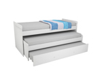 Cama Nido Triple Reforzada 1 Plaza Blanca