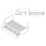 Cama 1 Plaza para colchón de 80 cm 195 x 90 x 90 cm  CODIGO 1701
