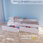 Cama Box 1 Plaza C81 Blanca