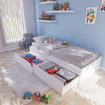 Cama Box 1 Plaza C81 Blanca