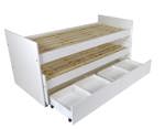 Cama Nido Doble Reforzada con cajones 1 Plaza HELSINKI