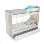 Cama Cucheta con Escalera Integrada y 2 Cajones 1 1/2 Plaza - 1706-9