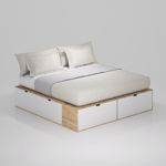 Cama Plus EMC 2 Plazas con 6 Cajones Laqueados Blanco y Helsinki