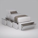 Cama PRO EMC 1 Plaza con 3 Cajones y 1 Zapatero Venezia