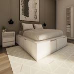 Cama Box EMC 2 Plazas con 6 Cajones y 2 Zapateros Venezia