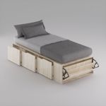 Cama Box EMC 1 plaza con 3 Cajones y 1 zapatero Helsinki
