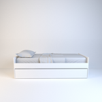 Cama 1 plaza marinera melamina dormitorio Blanca