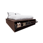 CAMA EMC CUBO 2 PLAZAS 140m 6 CAJONES Y 2 ZAPATEROS WENGUE (CAMA14W)