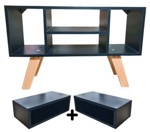 Rack Tv + Mesa De Luz Flotante Negro Super Promoción