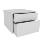 MESA DE LUZ 1 CAJON Y DESAYUNADOR FLOTANTE MELAMINA BLANCO