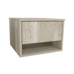 MESA DE LUZ 1 CAJON Y HUECO FLOTANTE MELAMINA HELSINKI