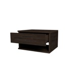 Mesa De Luz Flotante Con Cajon Mesita Colgante Wengue
