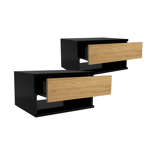 Combo x2 Mesa De Luz Flotante Con Cajon Mesita Colgante Oslo