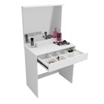 TOCADOR MAQUILLADOR CON ESPEJO Y CAJON MELAMINA BLANCO