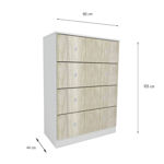 COMODA CAJONERA 4 CAJONES CORREDERAS TELESCOPICAS 90 CM HELSINKI