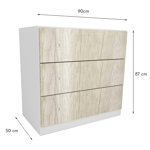 Cajonera de Guardado 3 Cajones Modular 90 cm  CODIGO 3017 HEL